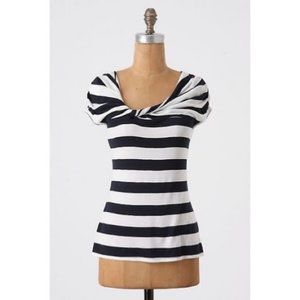 Anthropologie "A Bit Unruly" Tee Navy & White